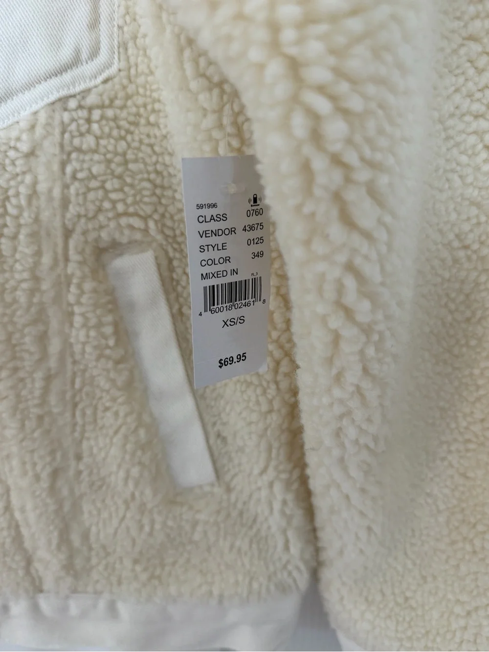 PacSun Cream Sherpa Jean Jacket with Canvas Yoke - Picture 3 of 3
